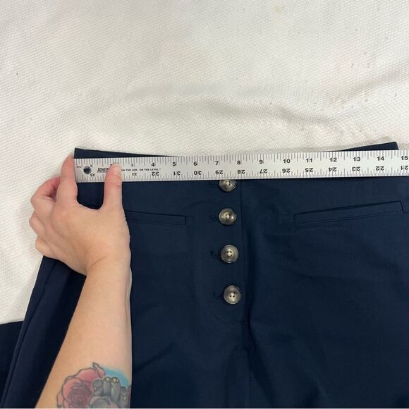 Ann Taylor Navy Wide-Leg Button-Up Pants - Picture 5 of 6